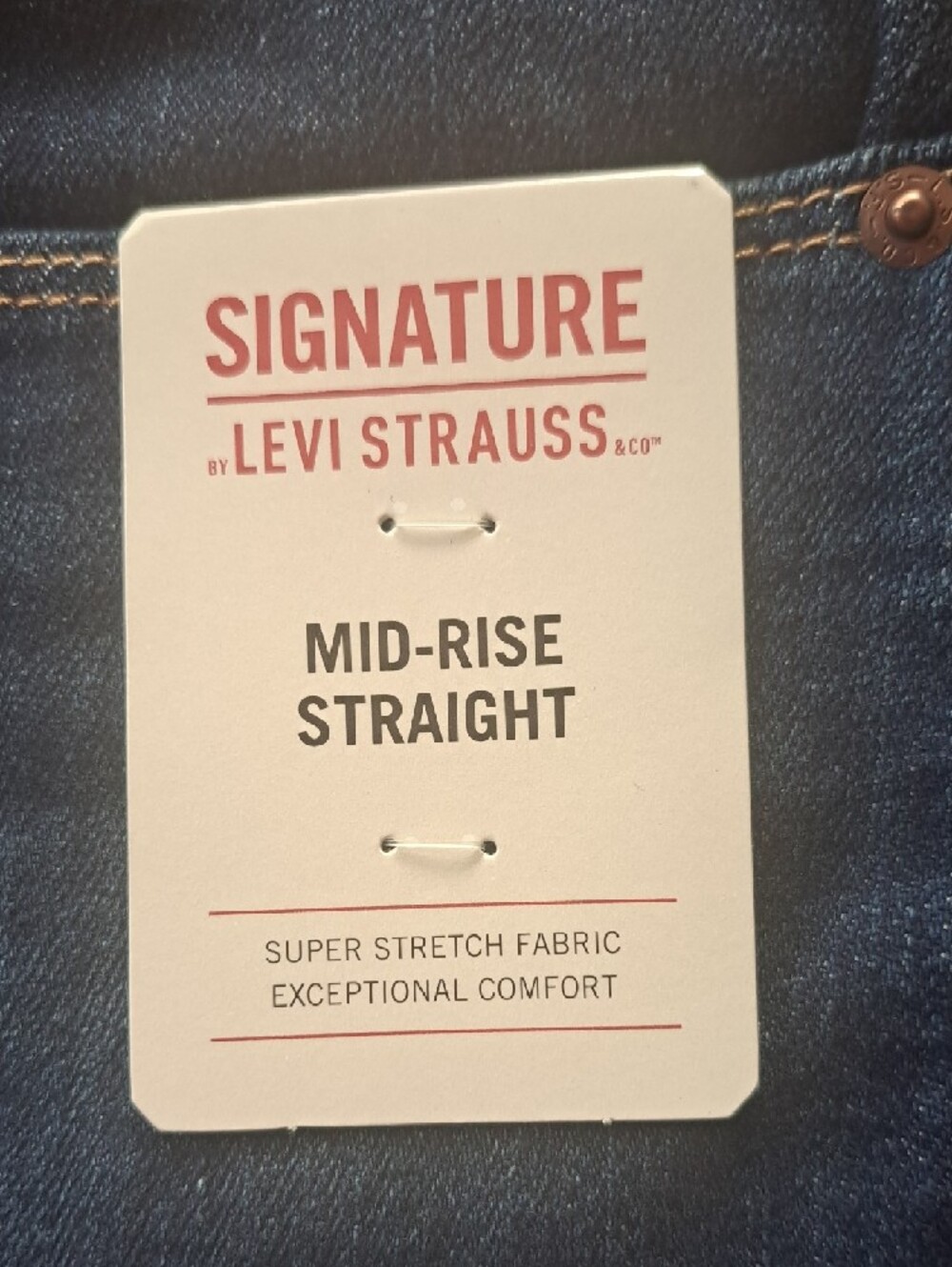 NWT, Signature by Levi Strauss, Size 14S Dark Indigo, Straight Leg Jeans - Picture 5 of 9